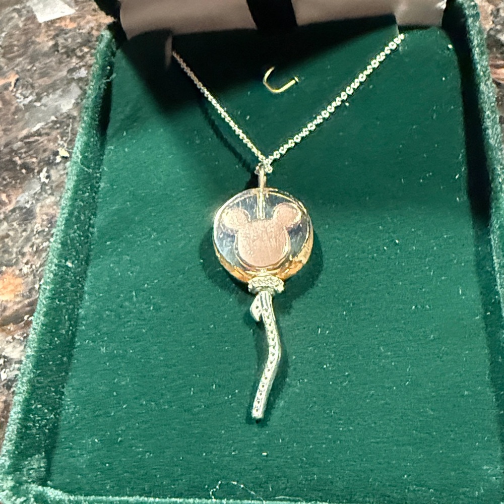 DISNEY Mickey Mouse Balloon Necklace by Rebecca Hook.  18” sterling silver chain